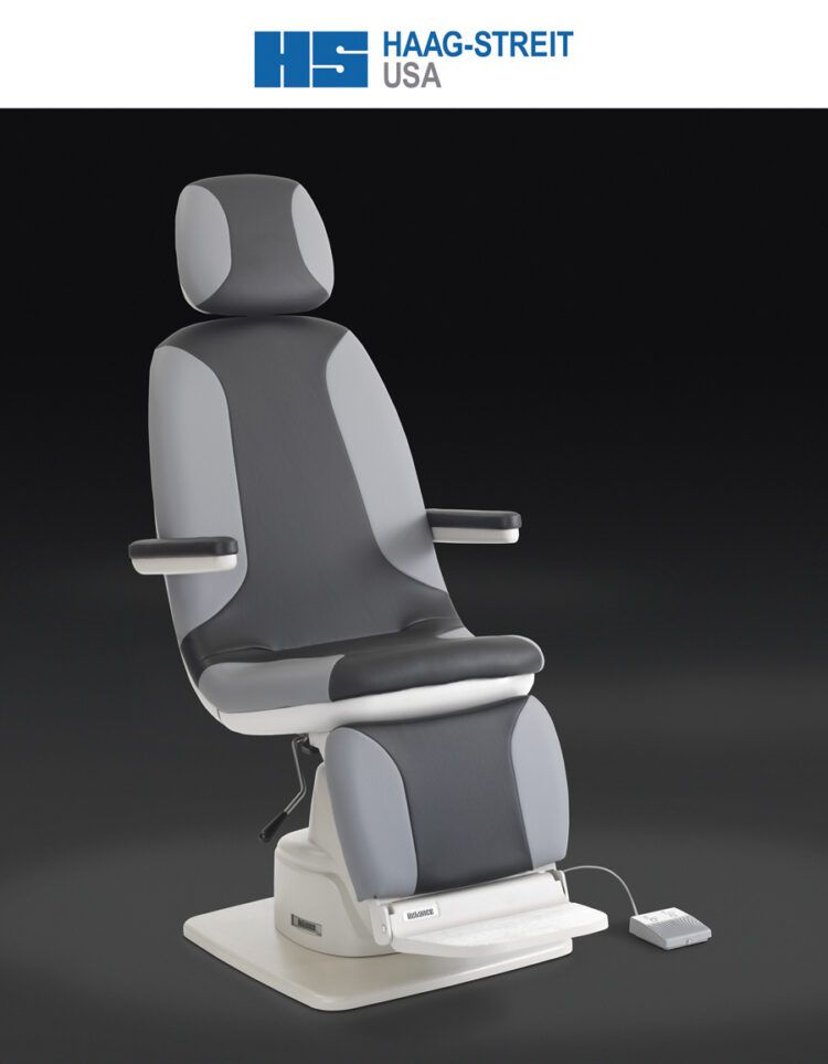 Haag-Streit Reliance presenta la silla de inclinación y reclinación asistida para exámenes